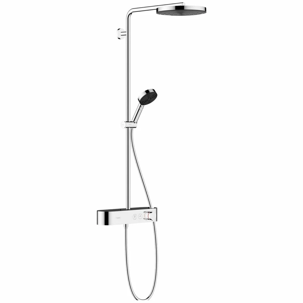 Hansgrohe Pulsify Chrome 260 1Jet EcoSmart Thermostatic Showerpipe & ShowerTablet Select 400 3 Hansgrohe Pulsify Chrome 260 1Jet EcoSmart Thermostatic Showerpipe & ShowerTablet Select 400