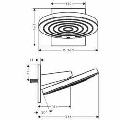 Hansgrohe Pulsify Chrome 260 2Jet Overhead Shower With Wall Connector -TAPS UK Sales hansgrohe pulsify chrome 260 2jet overhead shower with wall connector p46104 219922 image