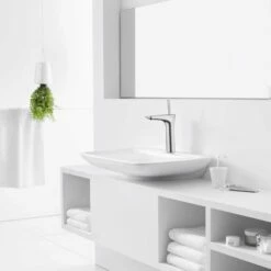 Hansgrohe PuraVida Chrome Single Lever Basin Mixer Tap 110 With Pop-Up Waste -TAPS UK Sales hansgrohe puravida chrome single lever basin mixer tap 110 with pop up waste p32509 159252 image