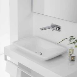 Hansgrohe Puravida White & Chrome Concealed Basin Mixer Tap With 16.5cm Spout -TAPS UK Sales hansgrohe puravida white chrome concealed basin mixer tap with 16 5cm spout p32534 159332 image