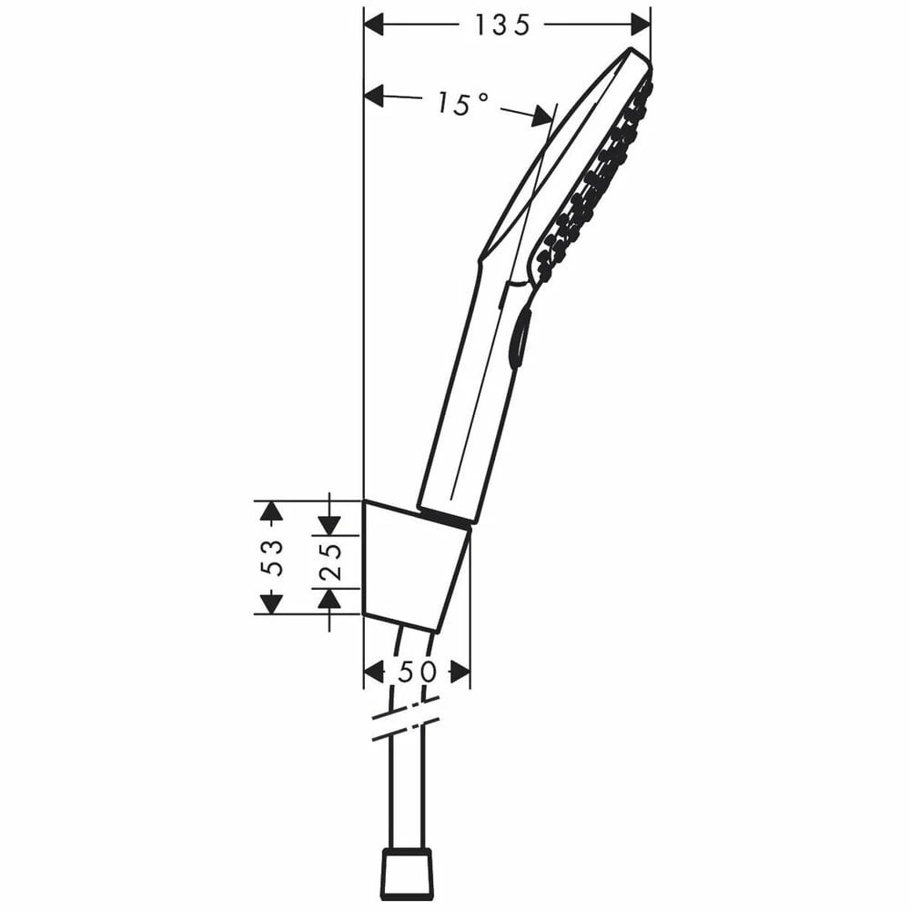Hansgrohe Raindance Select E Chrome 120 3jet Shower Holder Set With Hose 125cm 4 Hansgrohe Raindance Select E Chrome 120 3jet Shower Holder Set With Hose 125cm - Image 2