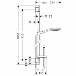 Hansgrohe Raindance Select S Chrome Shower Set 150 3jet With Shower Rail 90cm -TAPS UK Sales hansgrohe raindance select s chrome shower set 150 3jet with shower rail 90cm p45256 217742 image