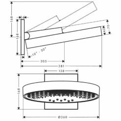 Hansgrohe Rainfinity 360 3 Jet Chrome Overhead Shower & Wall Connector -TAPS UK Sales hansgrohe rainfinity 360 3 jet chrome overhead shower wall connector p45966 219649 image