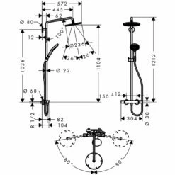 Hansgrohe Round Raindance Select 240 Showerpipe Thermostatic -TAPS UK Sales hansgrohe round raindance select 240 showerpipe thermostatic p32455 158996 image