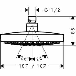 Hansgrohe Soft Cube Thermostatic Valve With Croma Select (180) Overhead And Baton Hand Shower -TAPS UK Sales hansgrohe soft cube thermostatic valve with croma select 180 overhead and baton hand shower p32415 158662 image