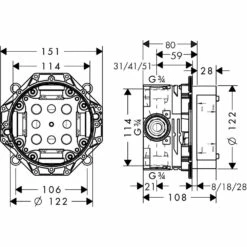 Hansgrohe System 4 Raindance Select E Chrome Thermostatic Shower Kit 17 Hansgrohe System 4 Raindance Select E Chrome Thermostatic Shower Kit -TAPS UK Sales hansgrohe system 4 raindance select e chrome thermostatic shower kit p27922 138626 image