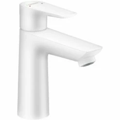 Hansgrohe Talis E Matt White Single Lever Basin Mixer Tap 110 With Pop-Up Waste