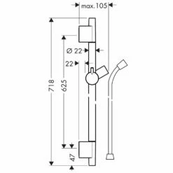 Hansgrohe Unica Brushed Bronze Shower Rail S Puro 65cm With Shower Hose -TAPS UK Sales hansgrohe unica brushed bronze shower rail s puro 65cm with shower hose p45602 218820 image