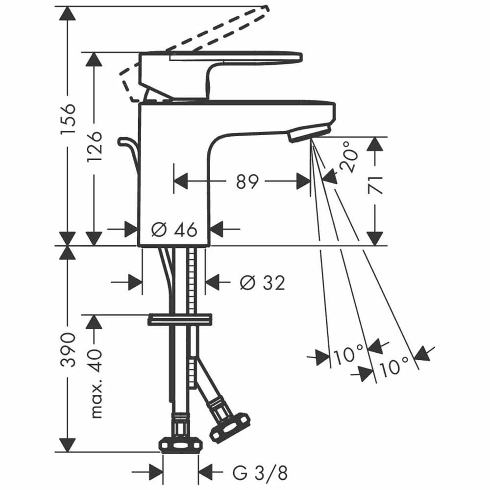 Hansgrohe Vernis Blend Chrome Basin Mixer Tap 70 With Pop-Up Waste Set 4 Hansgrohe Vernis Blend Chrome Basin Mixer Tap 70 With Pop-Up Waste Set - Image 2