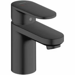 Hansgrohe Vernis Blend Matt Black Basin Mixer Tap 70 With Pop-Up Waste