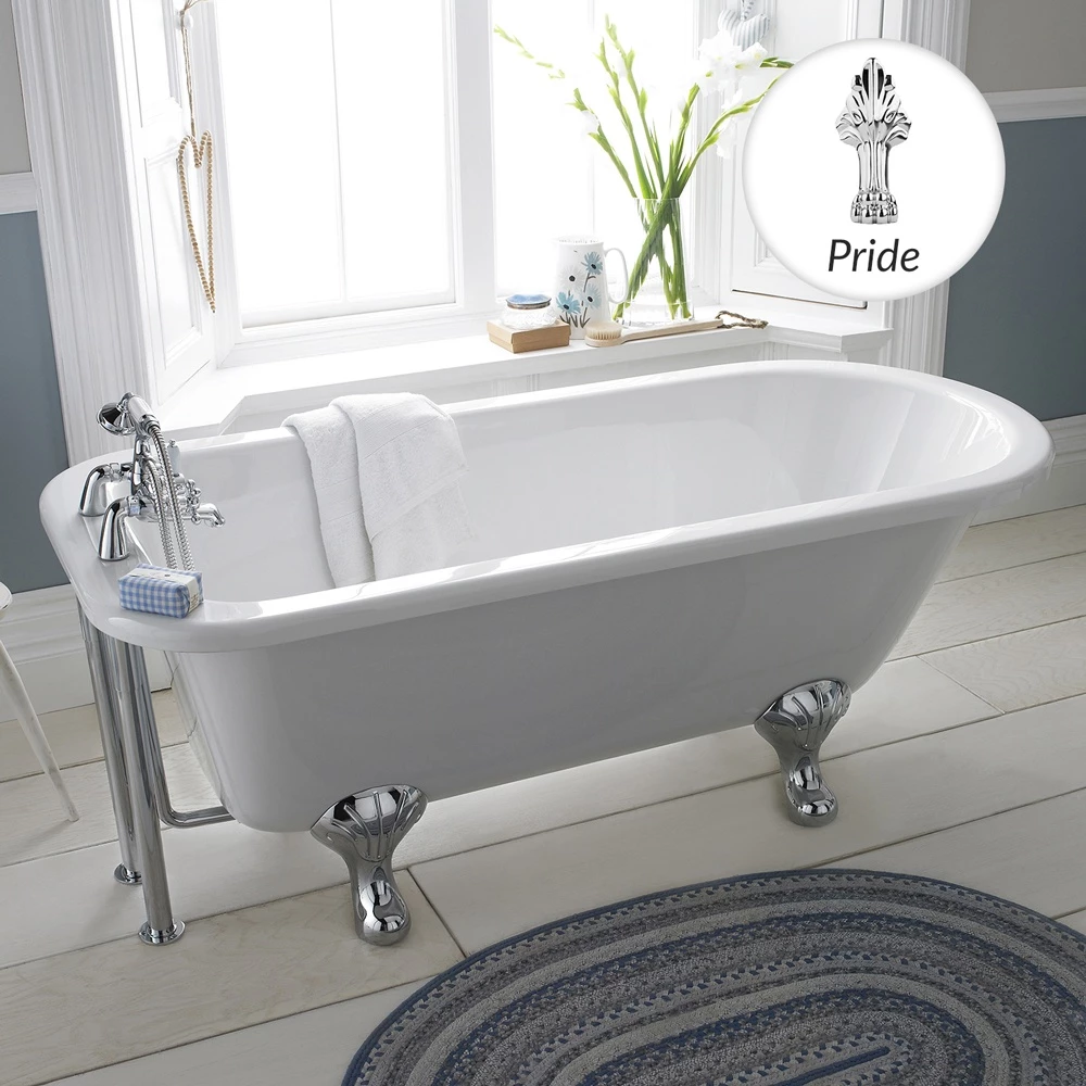 Hudson Reed Barnsbury 1700mm Single Ended Freestanding Bath & Pride Leg Set 3 Hudson Reed Barnsbury 1700mm Single Ended Freestanding Bath & Pride Leg Set