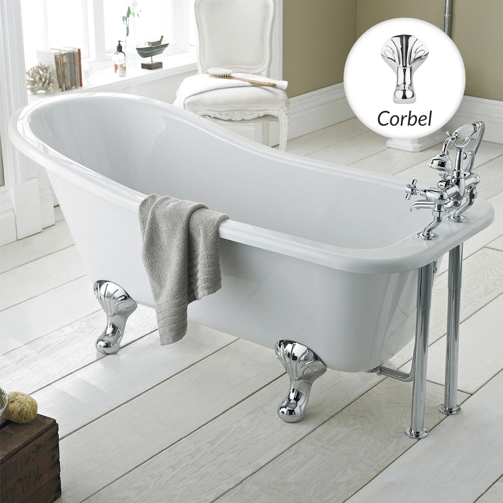 Hudson Reed Brockley 1700mm Single Ended Freestanding Bath & Corbel Leg Set 3 Hudson Reed Brockley 1700mm Single Ended Freestanding Bath & Corbel Leg Set