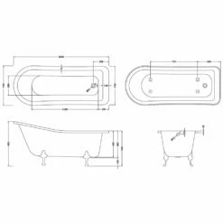 Hudson Reed Brockley 1700mm Single Ended Freestanding Bath & Corbel Leg Set 13 Hudson Reed Brockley 1700mm Single Ended Freestanding Bath & Corbel Leg Set -TAPS UK Sales hudson reed brockley 1700mm single ended freestanding bath corbel leg set p30188 198056 image