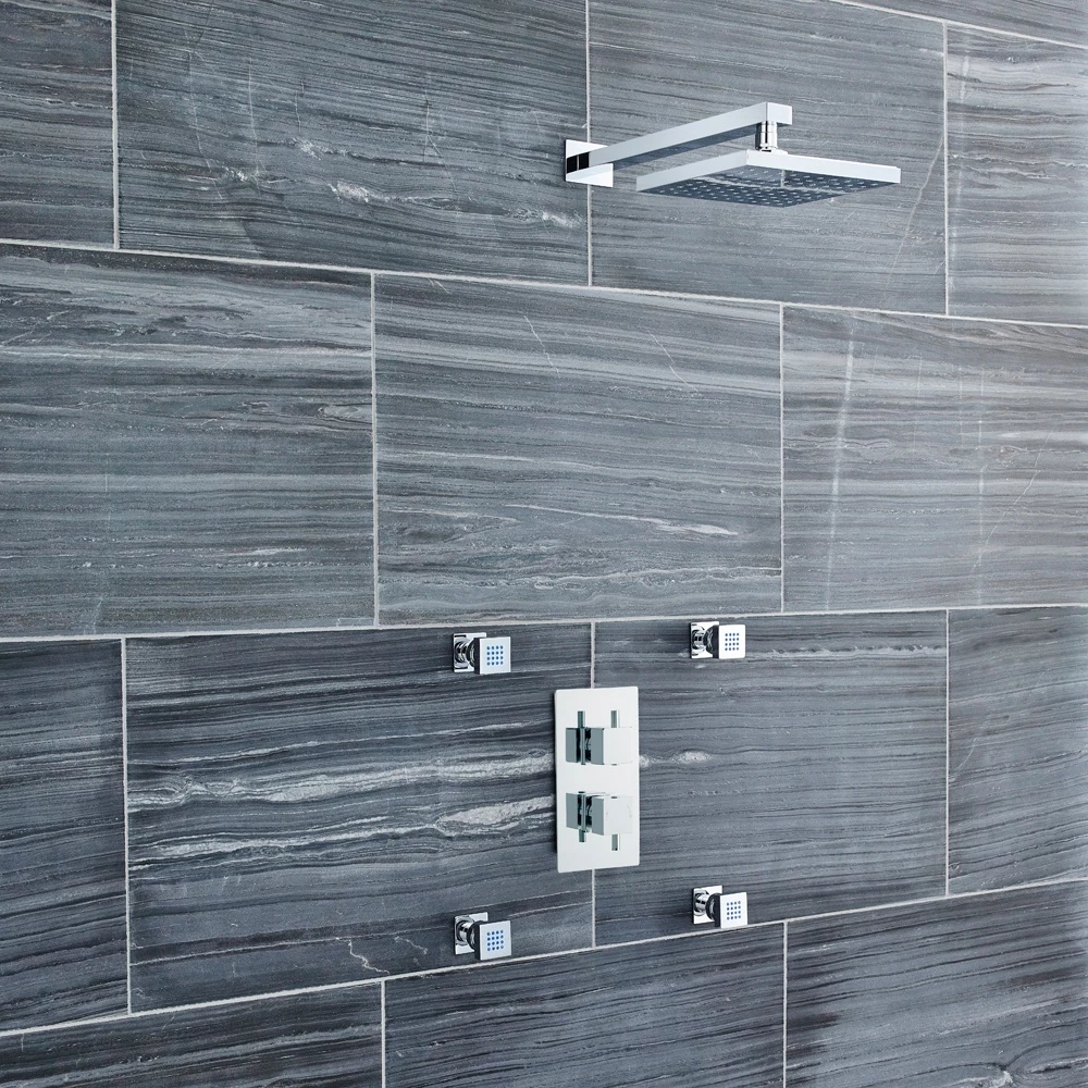 Hudson Reed Chrome 6 Pack Square Body Jet - A354X6 5 Hudson Reed Chrome 6 Pack Square Body Jet - A354X6 - Image 3