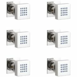 Hudson Reed Chrome 6 Pack Square Body Jet - A354X6