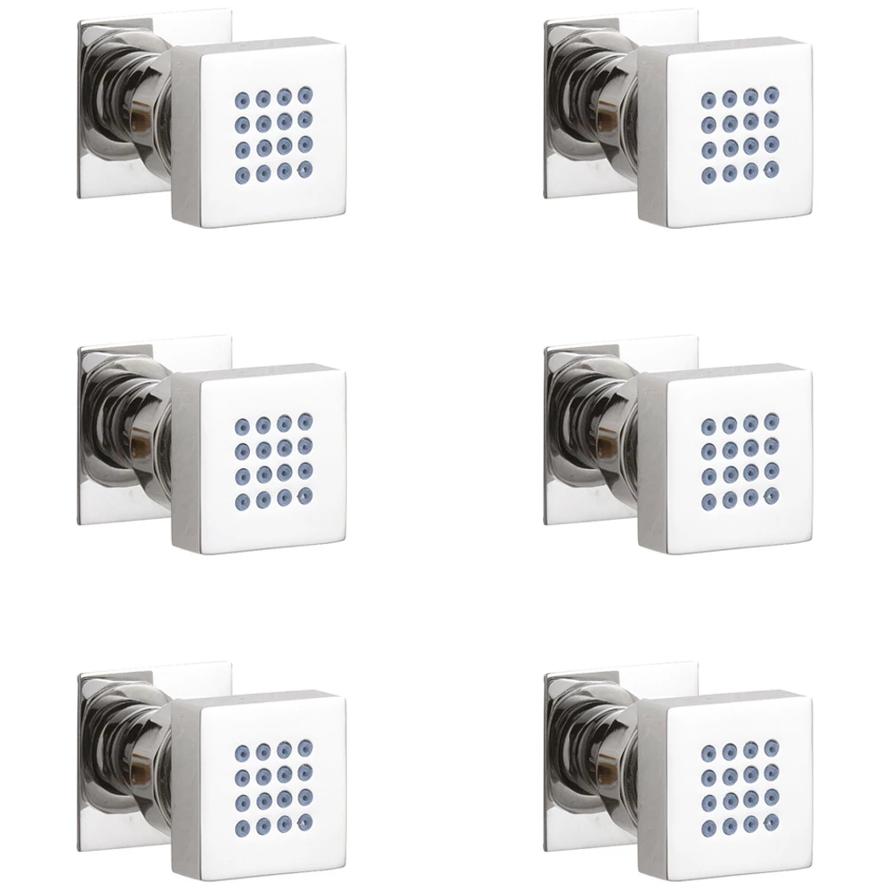 Hudson Reed Chrome 6 Pack Square Body Jet - A354X6 3 Hudson Reed Chrome 6 Pack Square Body Jet - A354X6
