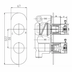 Hudson Reed Chrome Indus Twin Thermostatic Shower Valve - RND3210 -TAPS UK Sales hudson reed chrome indus twin thermostatic shower valve rnd3210 p28529 141344 image
