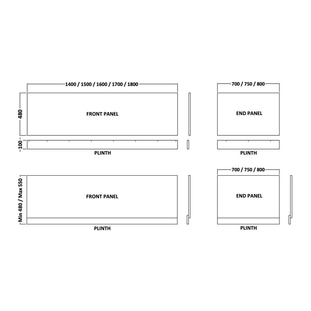 Hudson Reed Classic Bath End Panel & Plinth 750mm - BPR112 5 Hudson Reed Classic Bath End Panel & Plinth 750mm - BPR112 - Image 3