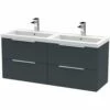 Hudson Reed Fluted Satin Anthracite 1200mm Wall Hung 4-Drawer Vanity & Double Basin 1 Hudson Reed Fluted Satin Anthracite 1200mm Wall Hung 4-Drawer Vanity & Double Basin -TAPS UK Sales hudson reed fluted satin anthracite 1200mm wall hung 4 drawer vanity double basin p60941 264767 image