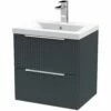 Hudson Reed Fluted Satin Anthracite 500mm Wall Hung 2-Drawer Vanity & Basin 1 -TAPS UK Sales hudson reed fluted satin anthracite 500mm wall hung 2 drawer vanity basin 1 p60765 264242 image