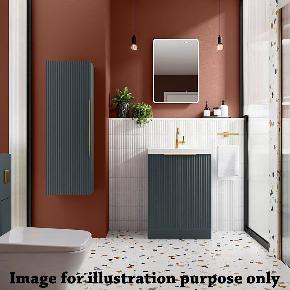 Hudson Reed Fluted Satin Anthracite 500mm Wall Hung 2-Drawer Vanity & Basin 1 4 Hudson Reed Fluted Satin Anthracite 500mm Wall Hung 2-Drawer Vanity & Basin 1 - Image 2