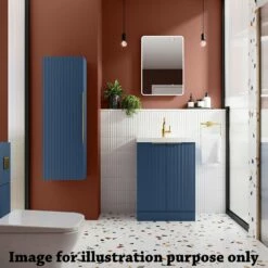 Hudson Reed Fluted Satin Blue 600mm Wall Hung Single Drawer Vanity Unit & Basin 1 -TAPS UK Sales hudson reed fluted satin blue 600mm wall hung single drawer vanity unit basin 1 p60797 275648 image