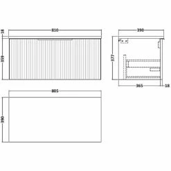 Hudson Reed Fluted Satin Green 800mm Wall Hung Single Drawer Vanity & Worktop -TAPS UK Sales hudson reed fluted satin green 800mm wall hung single drawer vanity worktop p60900 264654 image