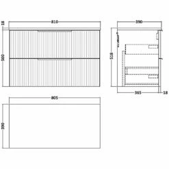 Hudson Reed Fluted Satin Grey 800mm Wall Hung 2-Drawer Vanity Unit & Worktop 7 Hudson Reed Fluted Satin Grey 800mm Wall Hung 2-Drawer Vanity Unit & Worktop -TAPS UK Sales hudson reed fluted satin grey 800mm wall hung 2 drawer vanity unit worktop p60911 264688 image