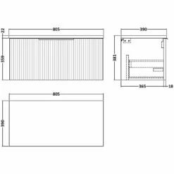 Hudson Reed Fluted Satin White 800mm Wall Hung Single Drawer Vanity & Laminate Top 7 Hudson Reed Fluted Satin White 800mm Wall Hung Single Drawer Vanity & Laminate Top -TAPS UK Sales hudson reed fluted satin white 800mm wall hung single drawer vanity laminate top p60851 264562 image