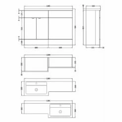 Hudson Reed Fusion Anthracite Woodgrain 1200mm LH Cabinet & Basin Unit CBI509 -TAPS UK Sales hudson reed fusion anthracite woodgrain 1200mm lh cabinet basin unit cbi509 p30103 146606 image