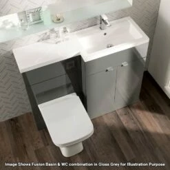 Hudson Reed Fusion Anthracite Woodgrain 1200mm LH Cabinet & Basin Unit CBI509 -TAPS UK Sales hudson reed fusion anthracite woodgrain 1200mm lh cabinet basin unit cbi509 p30103 209418 image