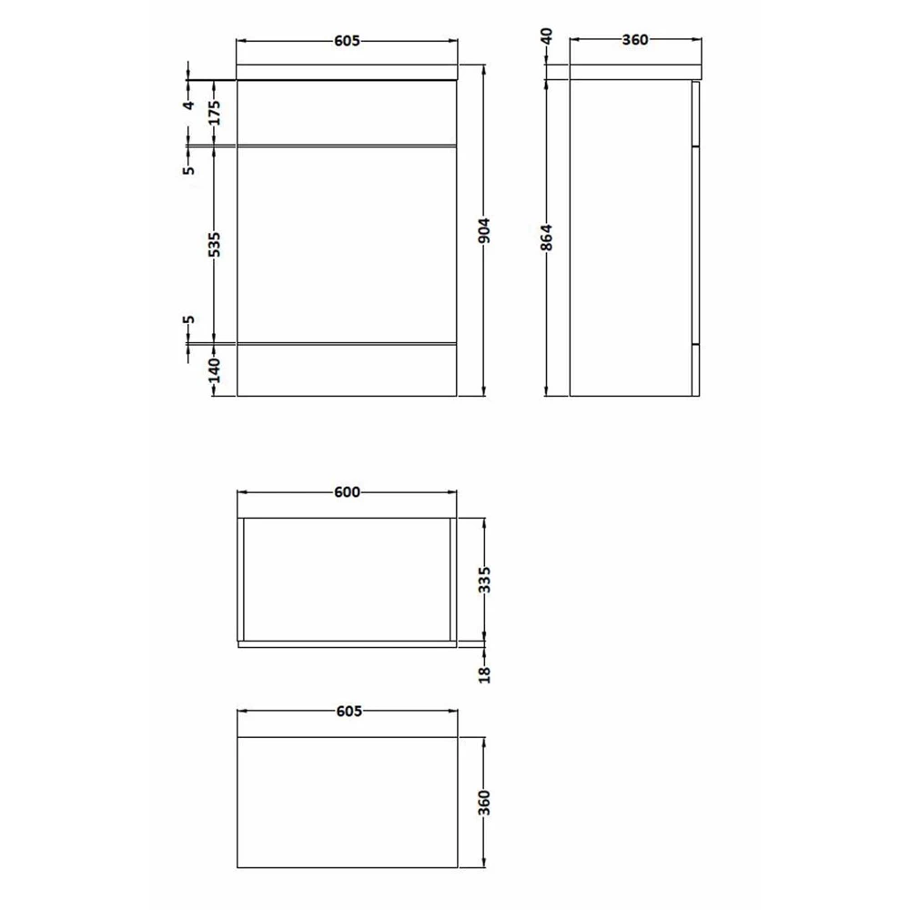 Hudson Reed Fusion Anthracite Woodgrain 600mm Back To Wall WC Toilet Unit CBI520 6 Hudson Reed Fusion Anthracite Woodgrain 600mm Back To Wall WC Toilet Unit CBI520 - Image 4