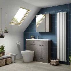 Hudson Reed Fusion Anthracite Woodgrain Decorative End Panel - OFF592 -TAPS UK Sales hudson reed fusion anthracite woodgrain decorative end panel off592 p46938 221805 image