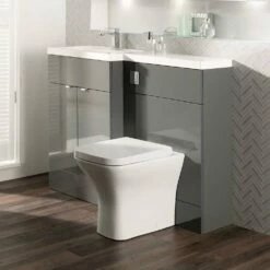 Hudson Reed Fusion Gloss Grey 1200mm RH Basin & WC Combination Unit CBI910 -TAPS UK Sales hudson reed fusion gloss grey 1200mm rh basin wc combination unit cbi910 p29970 209407 image