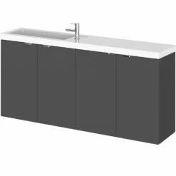 Hudson Reed Fusion Gloss Grey 1200mm Wall Hung Vanity Unit & Basin CBI935