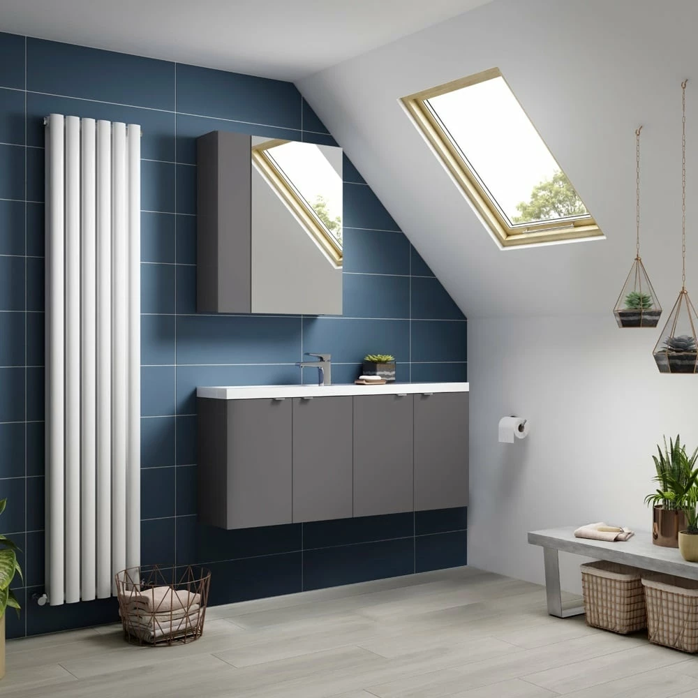 Hudson Reed Fusion Gloss Grey 1200mm Wall Hung Vanity Unit & Basin CBI935 4 Hudson Reed Fusion Gloss Grey 1200mm Wall Hung Vanity Unit & Basin CBI935 - Image 2