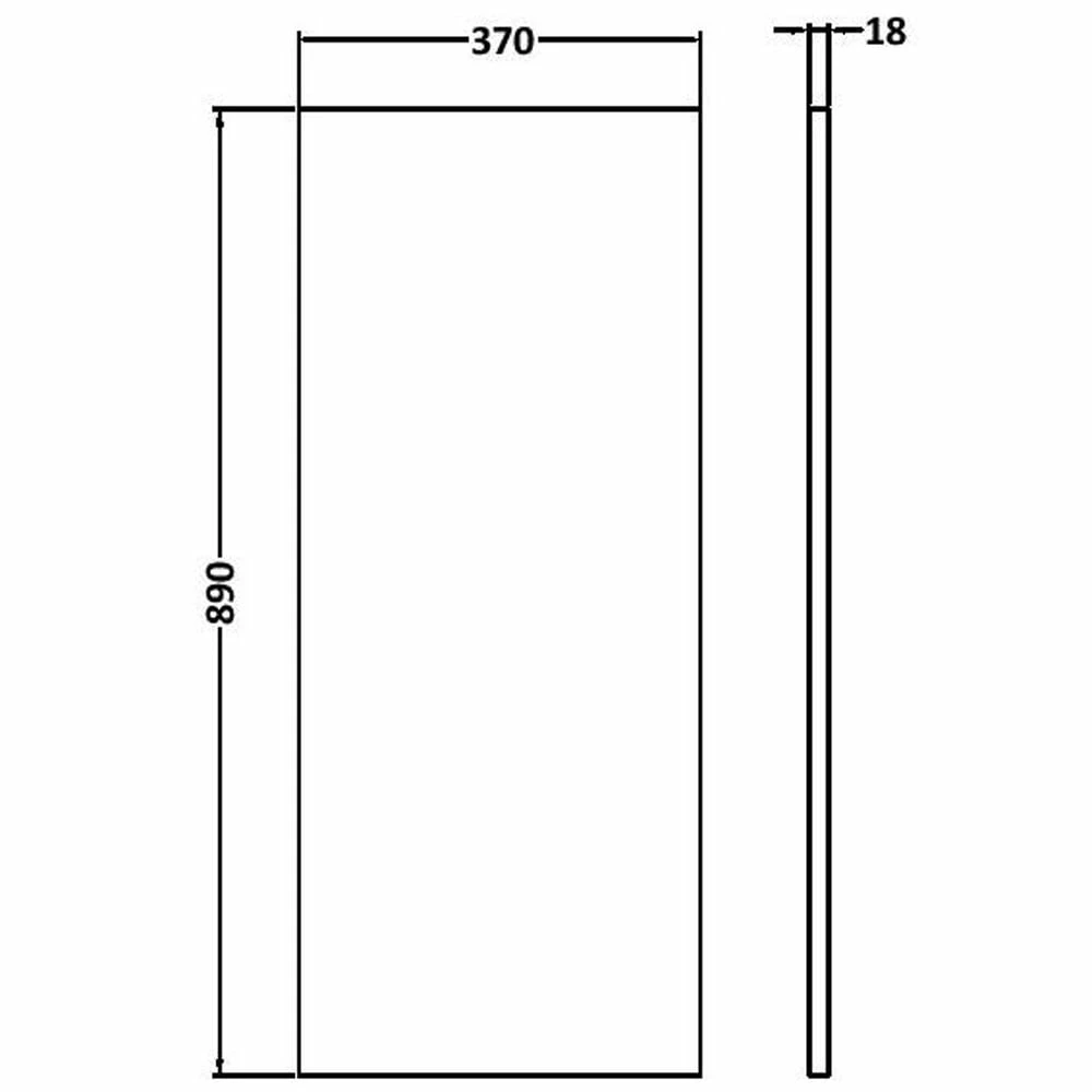 Hudson Reed Fusion Gloss Grey 370x890 Decorative End Panel - OFF992 5 Hudson Reed Fusion Gloss Grey 370x890 Decorative End Panel - OFF992 - Image 3