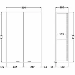Hudson Reed Fusion Gloss Grey 500mm Wall Unit - OFF955 9 Hudson Reed Fusion Gloss Grey 500mm Wall Unit - OFF955 -TAPS UK Sales hudson reed fusion gloss grey 500mm wall unit off955 p29983 203291 image