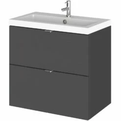 Hudson Reed Fusion Gloss Grey 600mm Wall Hung Vanity Unit & Basin CBI930