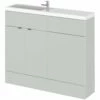 Hudson Reed Fusion Gloss Grey Mist 1000mm Compact Combination WC & Vanity Unit With Basin - CBI442