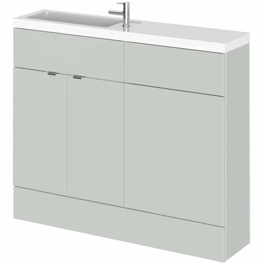 Hudson Reed Fusion Gloss Grey Mist 1000mm Compact Combination WC & Vanity Unit With Basin - CBI442 3 Hudson Reed Fusion Gloss Grey Mist 1000mm Compact Combination WC & Vanity Unit With Basin - CBI442