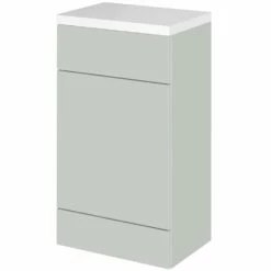 Hudson Reed Fusion Gloss Grey Mist 500mm Back To Wall WC Toilet Unit & Top - CBI405