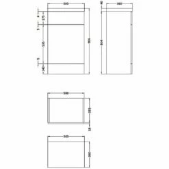 Hudson Reed Fusion Gloss Grey Mist 500mm Back To Wall WC Toilet Unit & Top - CBI405 -TAPS UK Sales hudson reed fusion gloss grey mist 500mm back to wall wc toilet unit top cbi405 p36010 175532 image