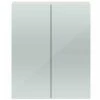 Hudson Reed Fusion Gloss Grey Mist 600mm Mirror Unit (50/50) - OFG417