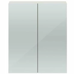 Hudson Reed Fusion Gloss Grey Mist 600mm Mirror Unit (50/50) - OFG417
