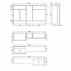 Hudson Reed Fusion Gloss White 1500mm RH Basin & WC Combination Unit CBI114 -TAPS UK Sales hudson reed fusion gloss white 1500mm rh basin wc combination unit cbi114 p29931 146181 image