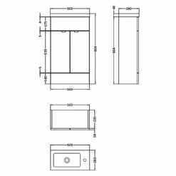Hudson Reed Fusion Gloss White 500mm Vanity Unit & Basin Compact - CBI122 -TAPS UK Sales hudson reed fusion gloss white 500mm vanity unit basin compact cbi122 p29829 145892 image