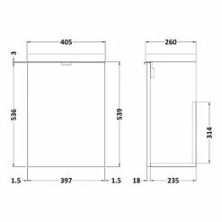 Hudson Reed Fusion Natural Oak 400mm Wall Hung Single Door Vanity Unit & Basin - CBI337 -TAPS UK Sales hudson reed fusion natural oak 400mm wall hung single door vanity unit basin cbi337 p35993 175498 image