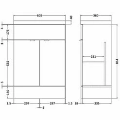 Hudson Reed Fusion Natural Oak 600mm Full Depth Vanity Unit & Rear Tap Basin - CBI307 -TAPS UK Sales hudson reed fusion natural oak 600mm full depth vanity unit rear tap basin cbi307 p35971 175454 image
