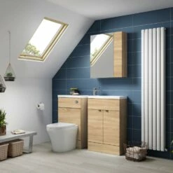 Hudson Reed Fusion Natural Oak 600mm Full Depth Vanity Unit & Rear Tap Basin - CBI307 -TAPS UK Sales hudson reed fusion natural oak 600mm full depth vanity unit rear tap basin cbi307 p35971 188306 image